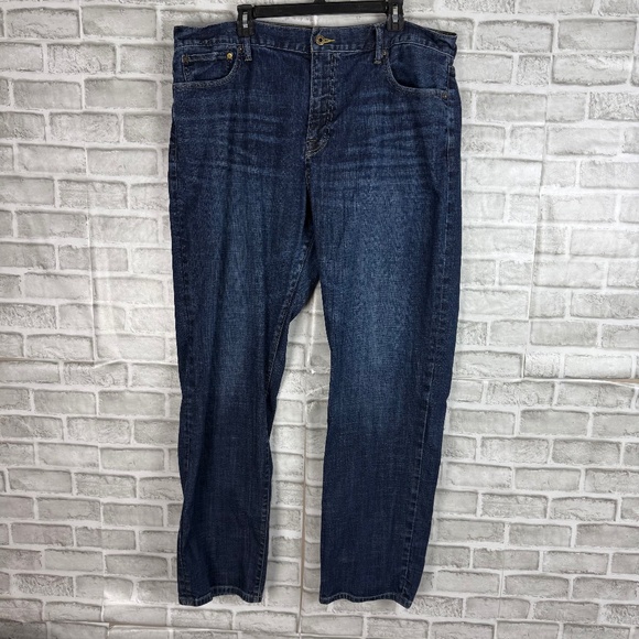 Lucky Brand 329 Classic Straight Leg Dark Wash Denim Jeans Mens 42 x 34 Stretch - Picture 1 of 13